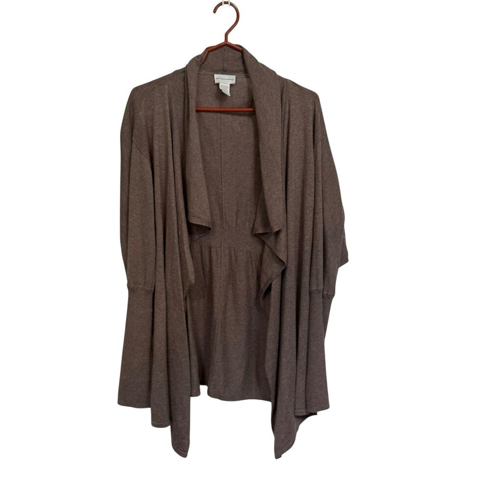 Soft Surroundings Medium Fly Away Drape Front Topper Cardigan Sweater‎ Fall READ
